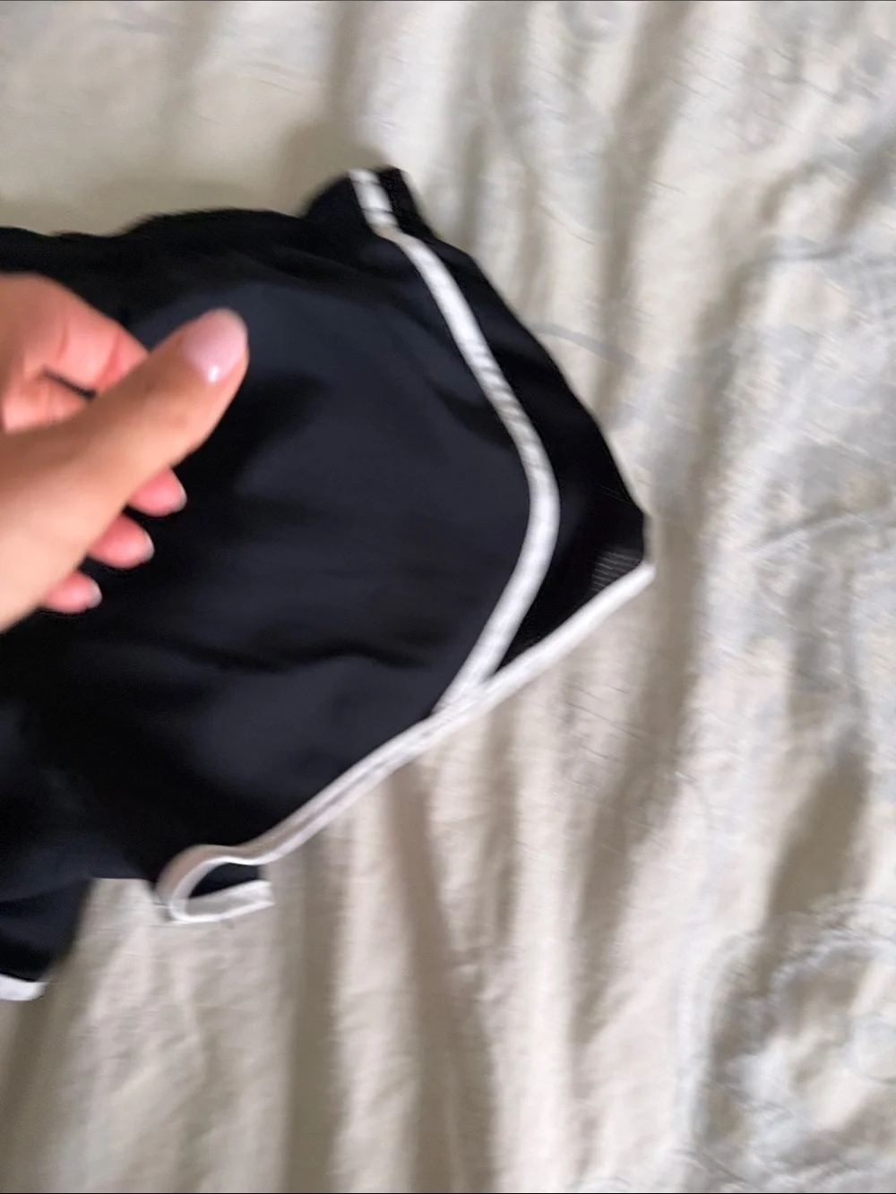 Nike Girls Black Athletic Running Shorts with White Trim size S